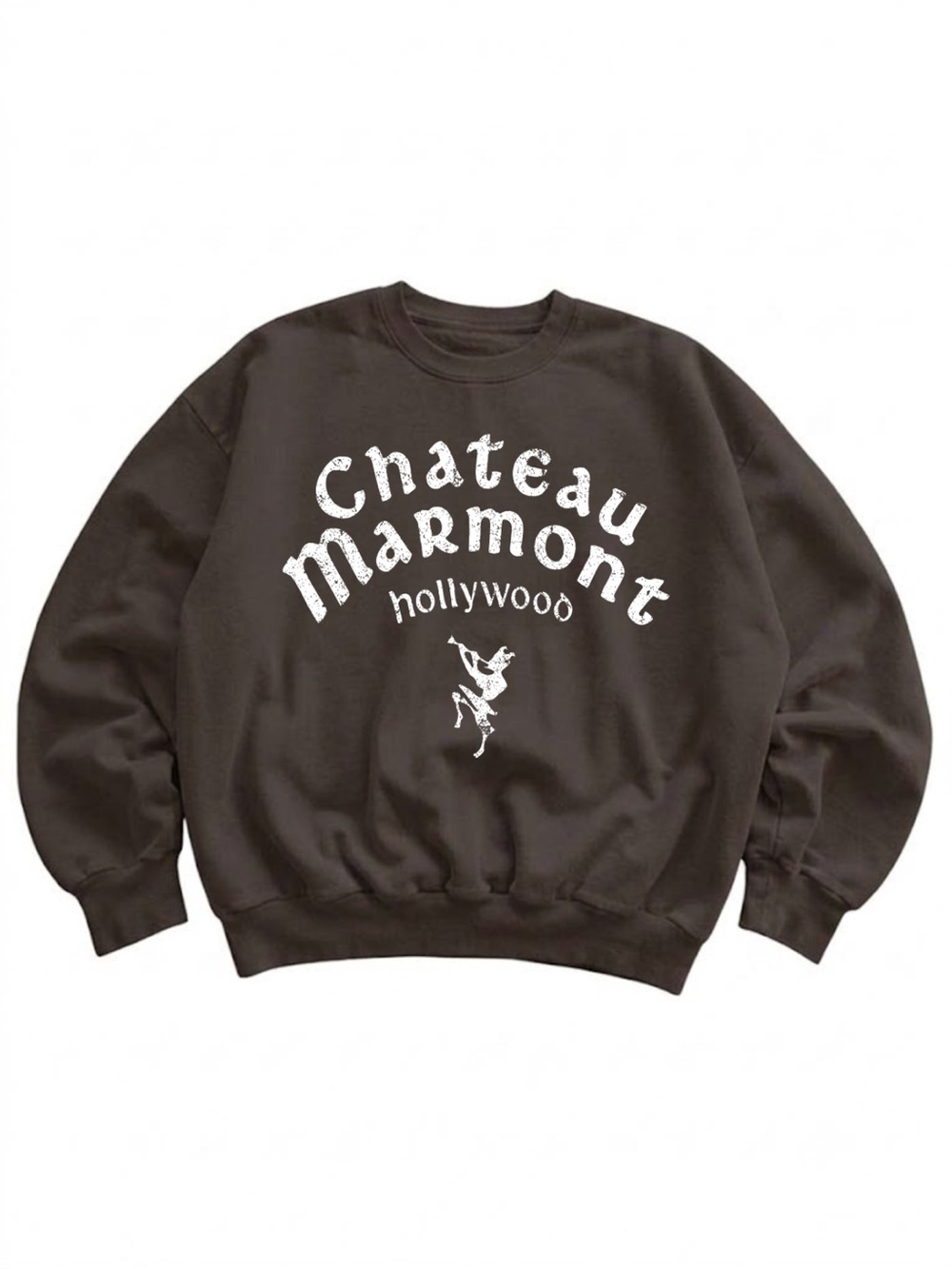 Gildan Chateau Marmont Hollywood Brown Crewneck Sweatshirt